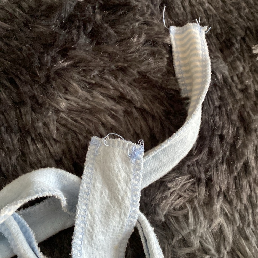 Baby blue and white striped strap belt - Picture 12 of 13